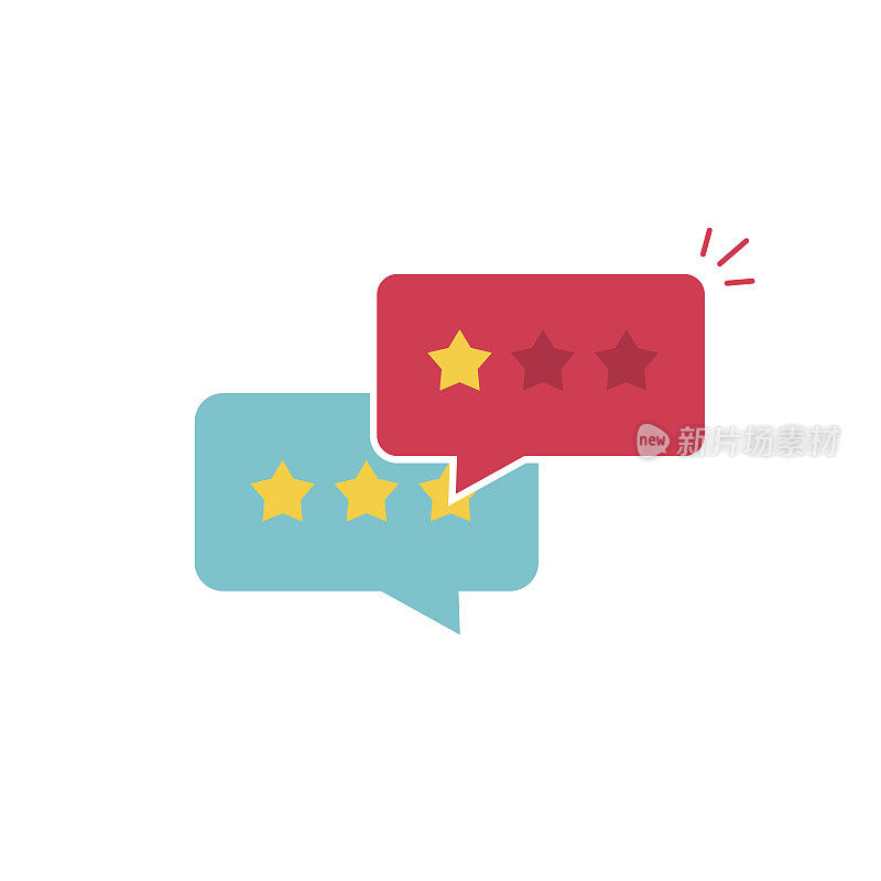 客户评论沟通矢量符号、概念反馈、奖状、在线调查、星级评价