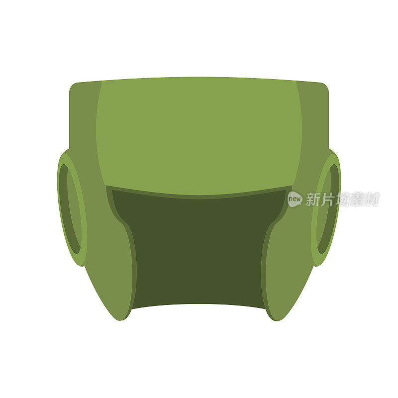 拳击头盔绿色。拳击手面具孤立。运动配件训练