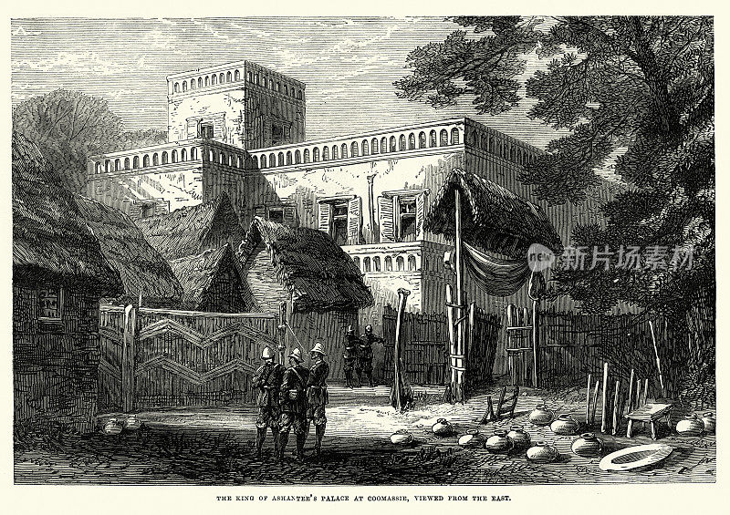 19世纪库马西阿善提宫殿的国王