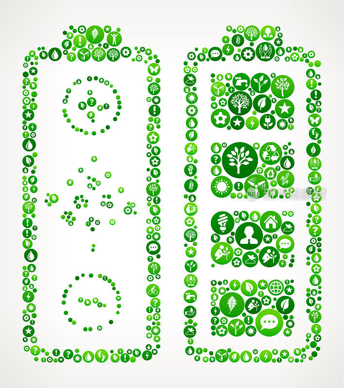 电池自然与环保图标模式