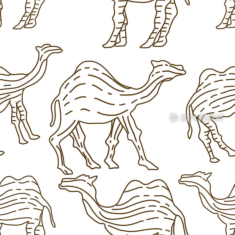 驼色图案无缝设计动物装饰