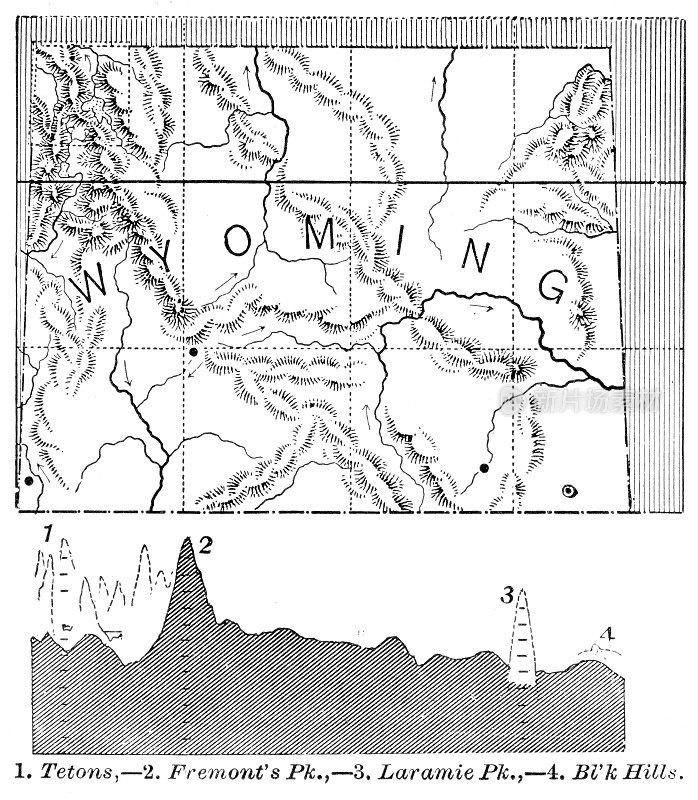 1886年怀俄明州地图