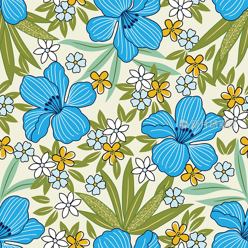 花无缝图案。
