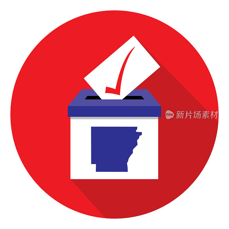 红圈阿肯色州投票箱图标