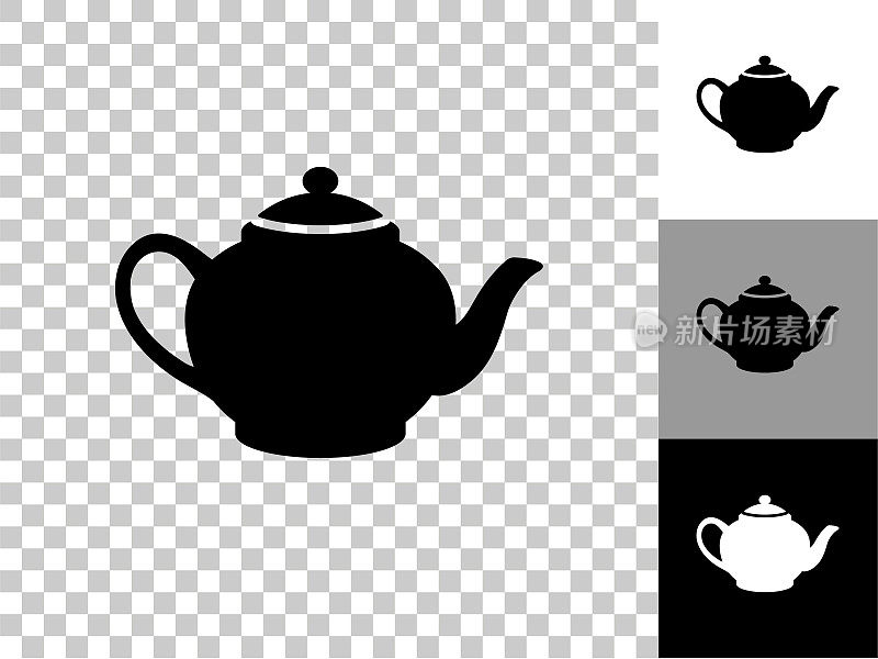 茶壶图标在棋盘上透明的背景