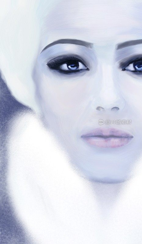 一个蓝眼睛金发女人的肖像