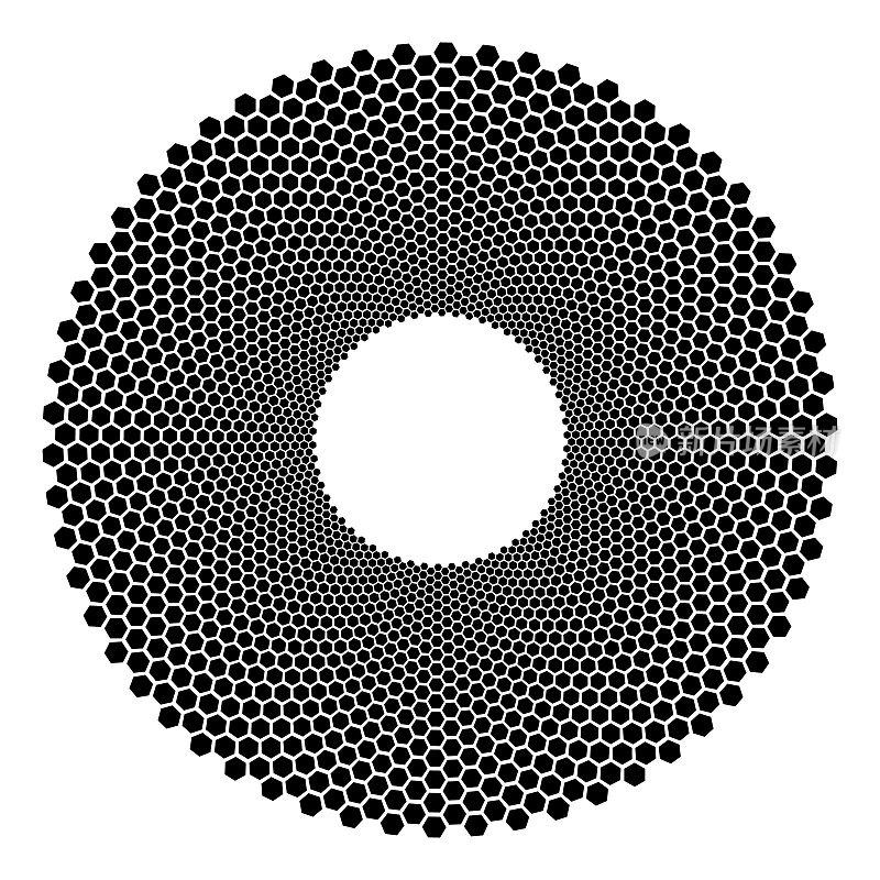 全轨道盘的完美六边形在蜂窝模式