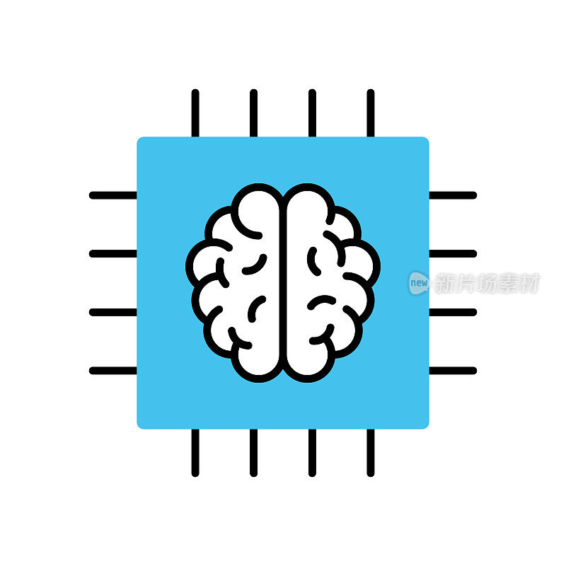 人工智能平面图标。平面设计矢量图