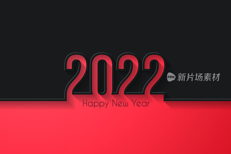 2022年新年快乐-黑色背景