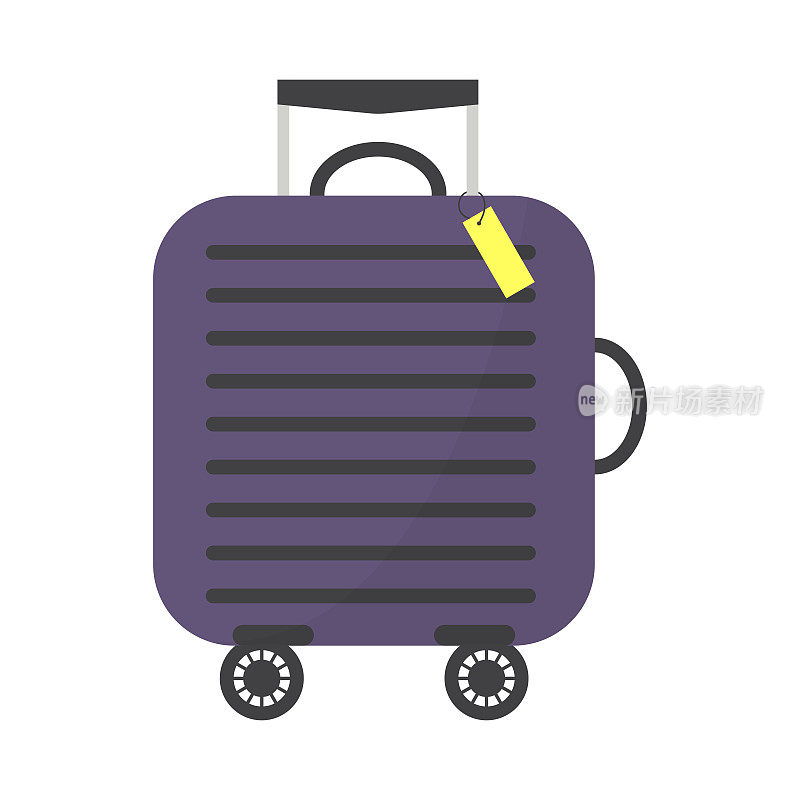 手推车旅行箱，旅游行李，旅游或商务行李，带标签。