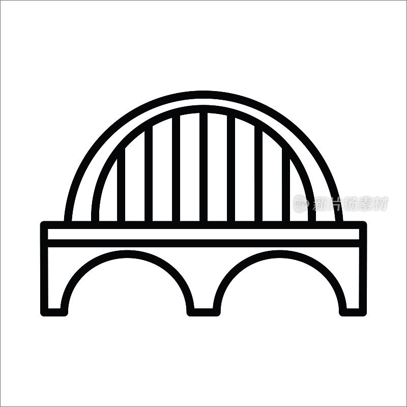 桥梁图标标志设计矢量模板插图标志和符号