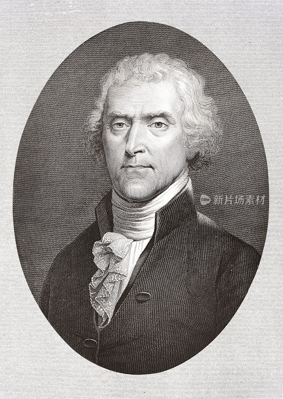 美国总统托马斯・杰斐逊的肖像