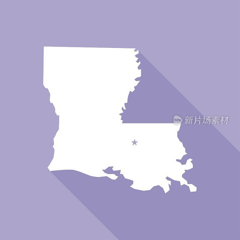 路易斯安那州地图矢量图