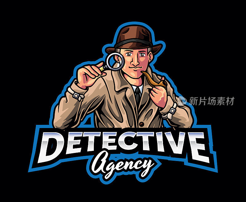 侦探吉祥物Logo设计
