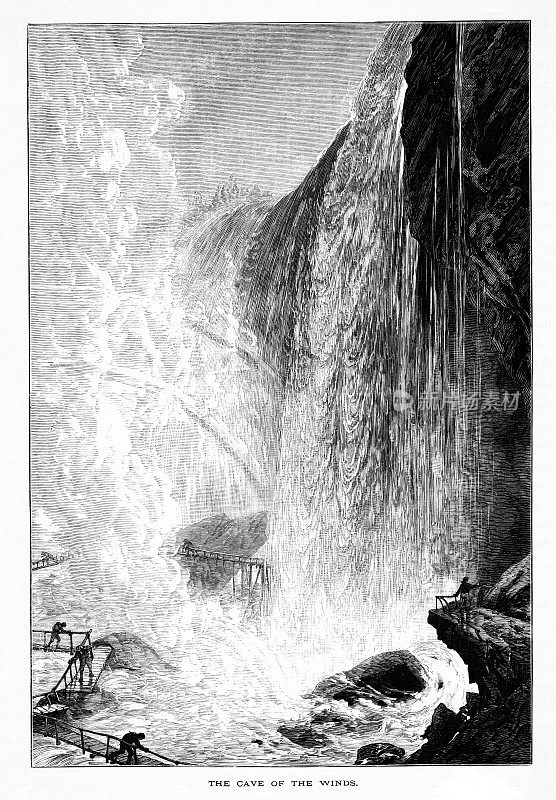 尼亚加拉瀑布的风洞，纽约，美国，地理
