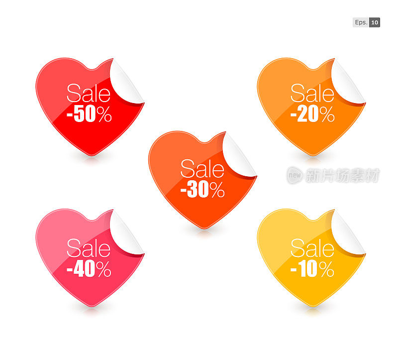 情人节销售心形标签插图