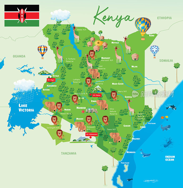 肯尼亚国家公园地图