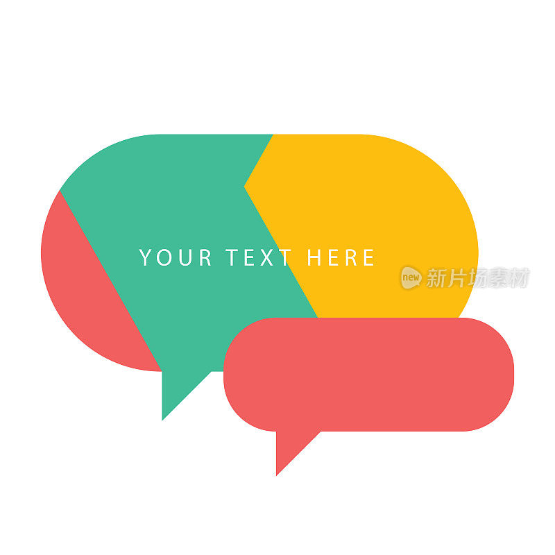 演讲泡沫。抽象形状横幅矢量股票插图