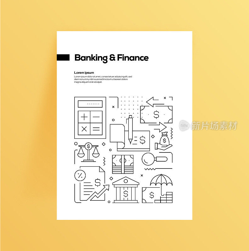 银行和金融相关的横幅设计网页，标题，小册子，年度报告和书籍封面