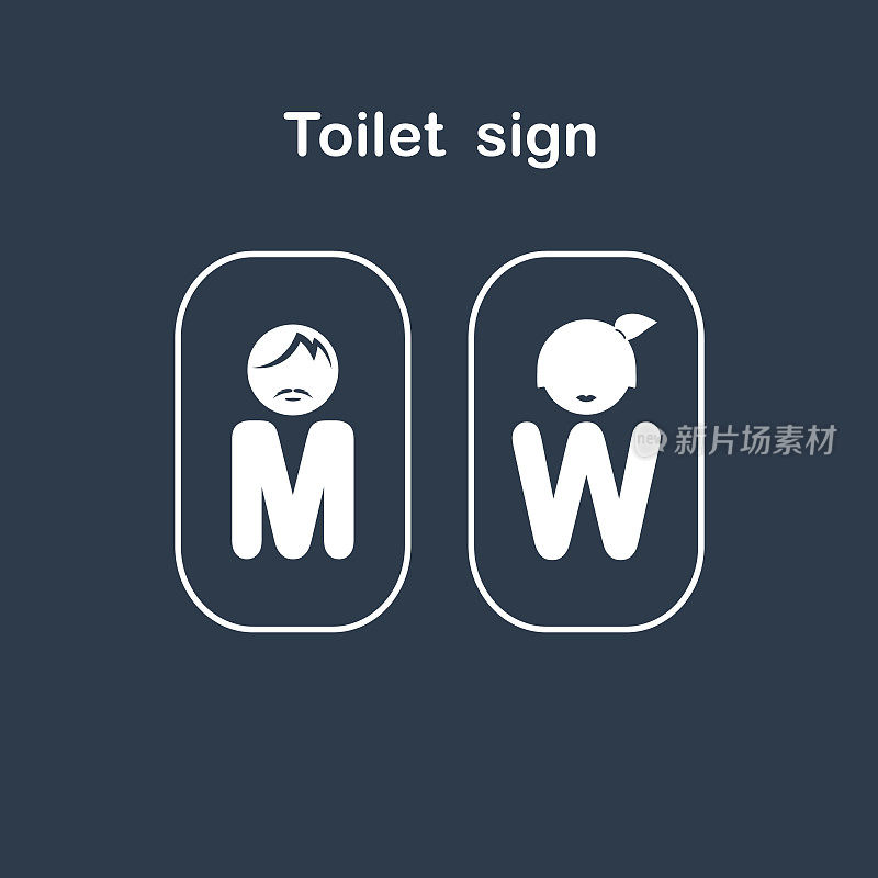 男女厕所标志，厕所标志