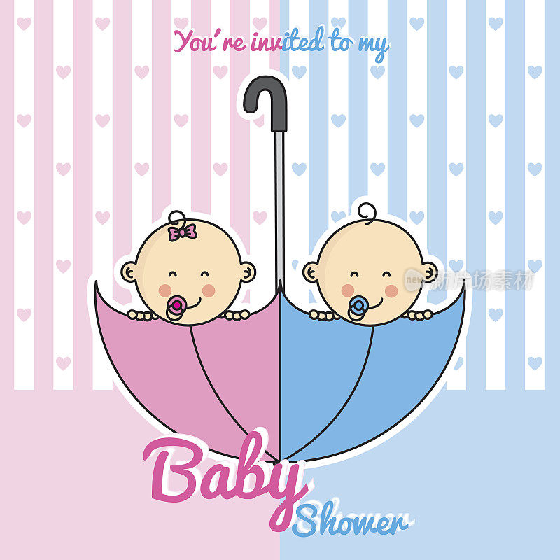 双胞胎婴儿淋浴