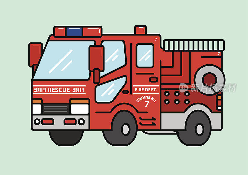 简单的消防车插图