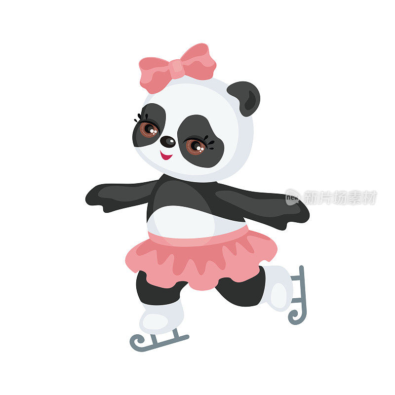 熊猫女孩溜冰
