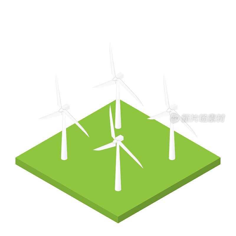 风力涡轮机等距矢量，自然未来能源