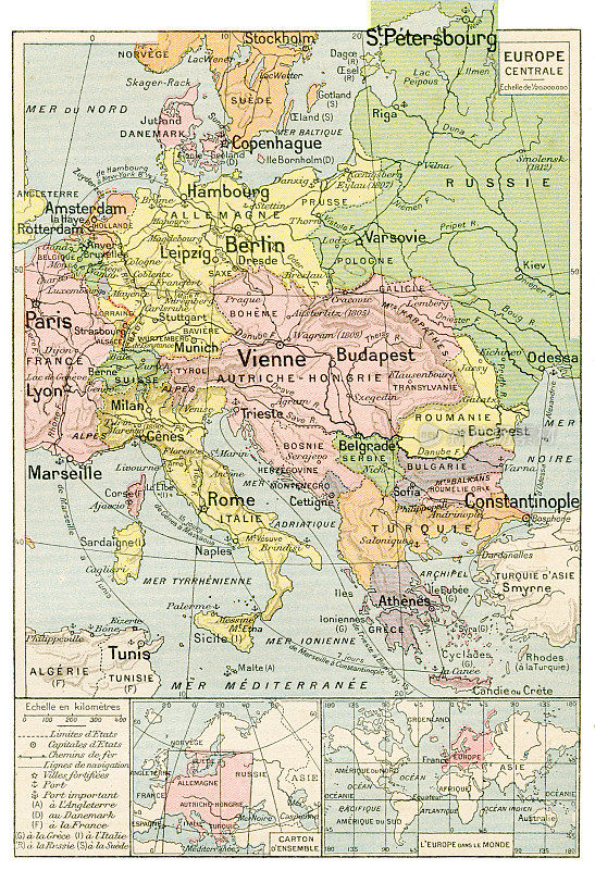 中欧地图1887年