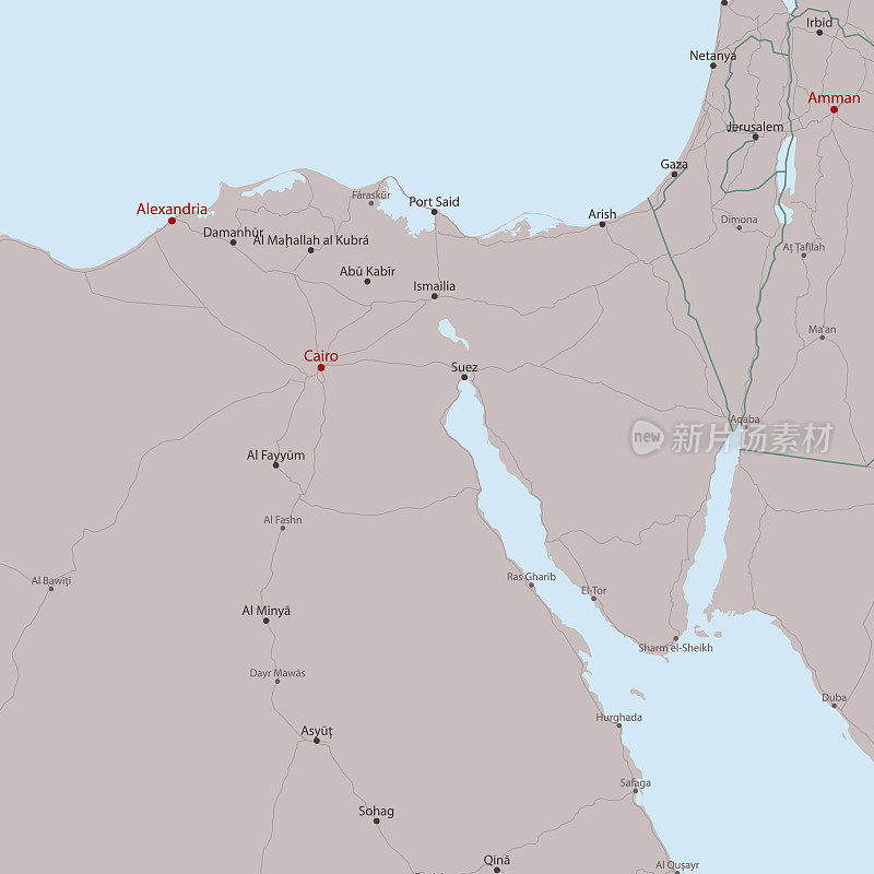 旅行矢量地图亚历山大沙姆沙伊赫
