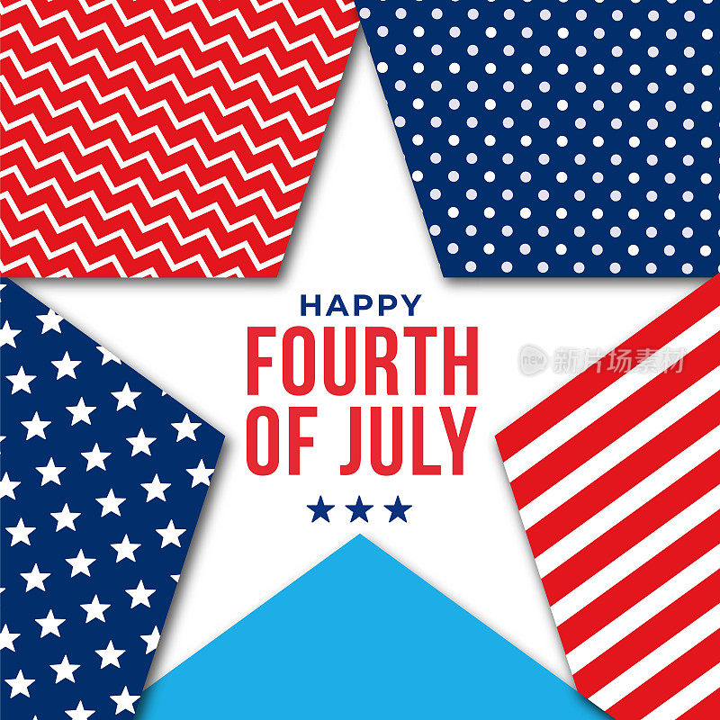 7月4日美国独立日快乐。设计广告，海报，横幅，传单，卡片，传单和背景。