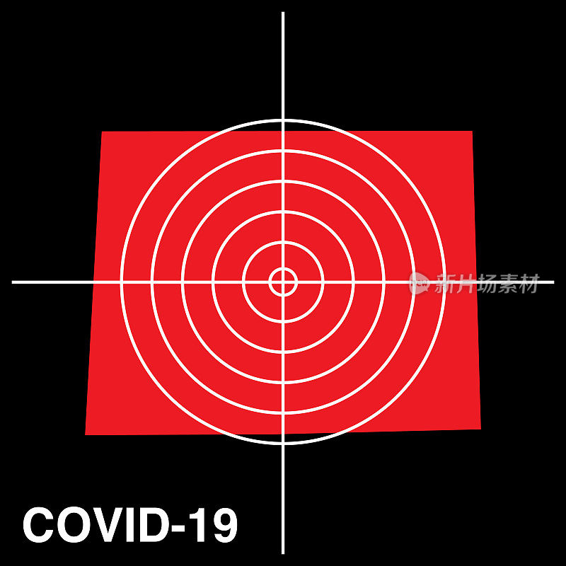 COVID-19怀俄明州目标地图图标