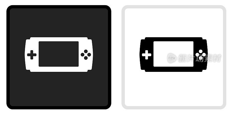 游戏控制台图标上的黑色按钮与白色滚动