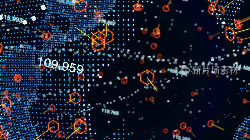 数字地球仪，科技全息球。未来抽象数字背景。向量股票插图