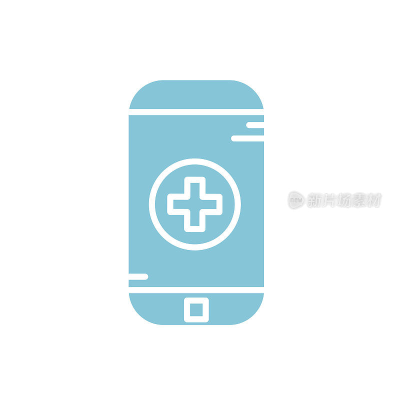 平板设计风格的医疗手机应用图标