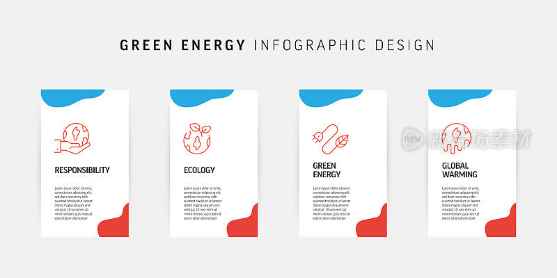 绿色能源相关流程信息图表设计