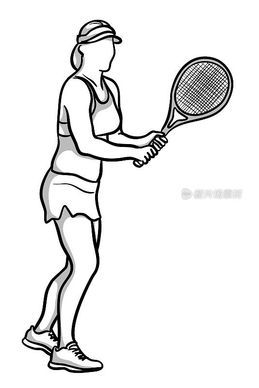 女性'sTennisBackhandPose