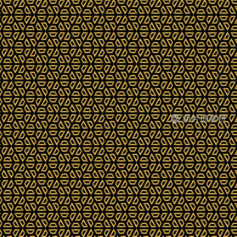 均匀间隔，同等大小，三角形的模式与黄金3d效果。模式背景说明。