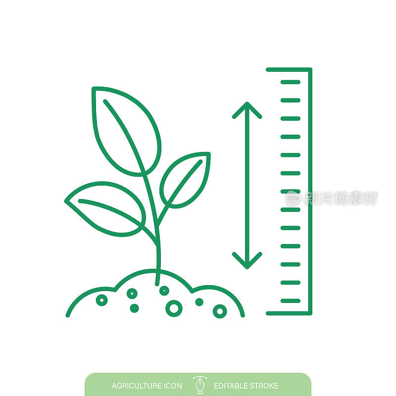 植物生长记录农业线图标在一个透明的背景