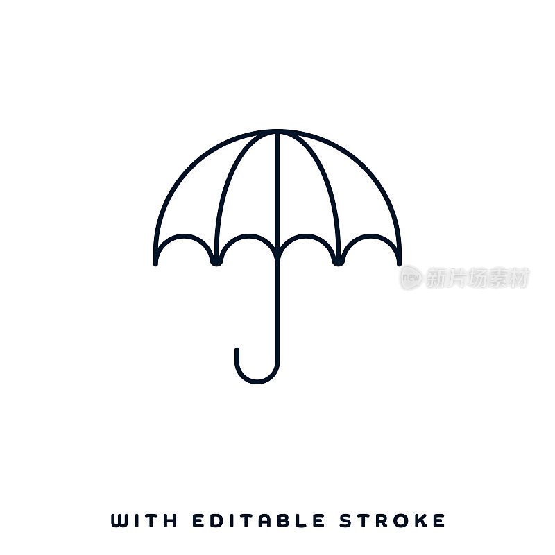 雨伞品牌线图标设计