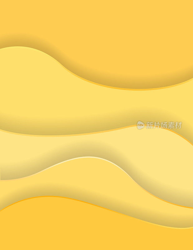 黄色抽象波浪背景与复制空间