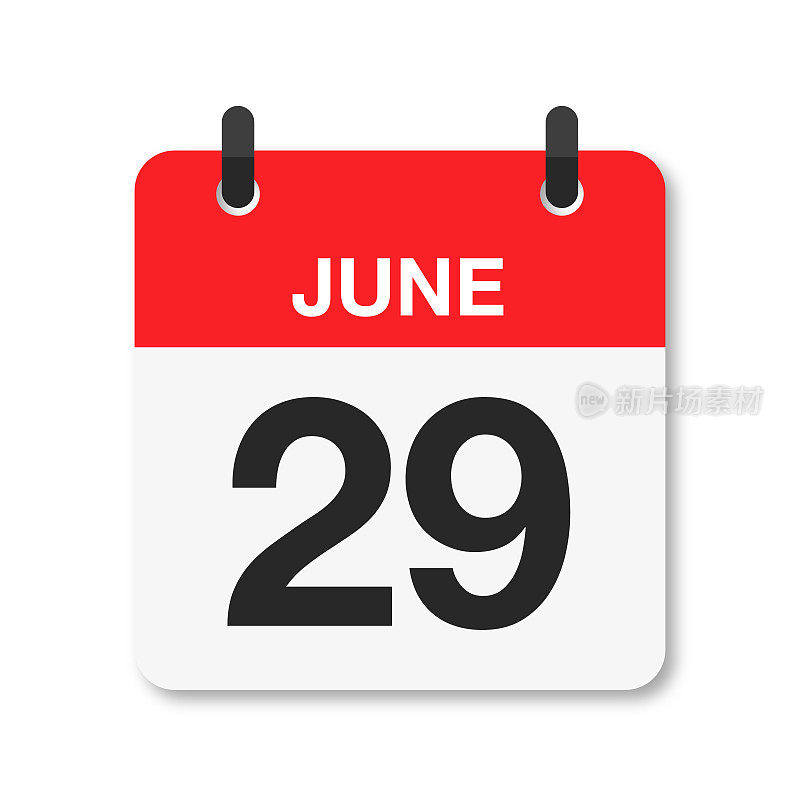 6月29日-每日日历图标-白色背景