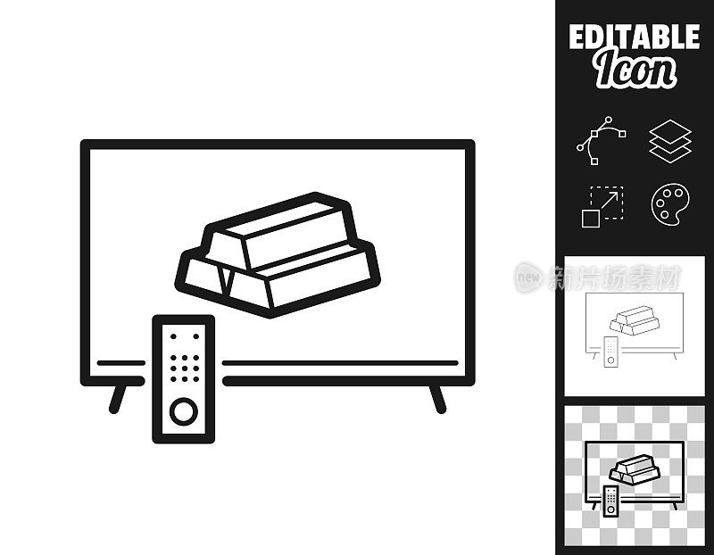 金条电视。图标设计。轻松地编辑