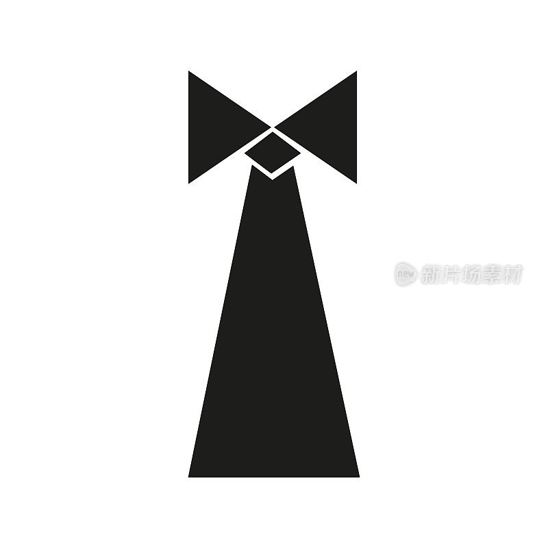 领带图标。领带和领巾符号扁模板