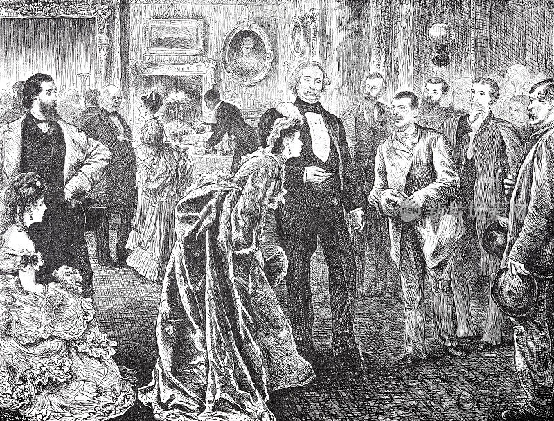 纽约市，一位政治家的新年招待会，1872年