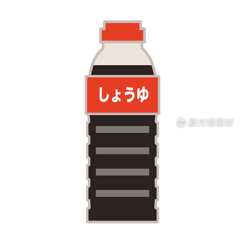 酱油的塑料瓶图标。日本酱油。向量。