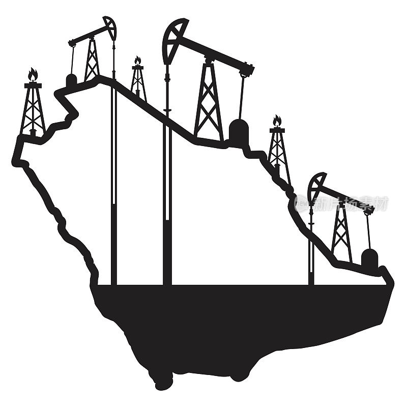 沙特阿拉伯的石油。石油生产。沙特的石油。遍布全国的石油钻井平台。沙特阿拉伯的石油出口。
