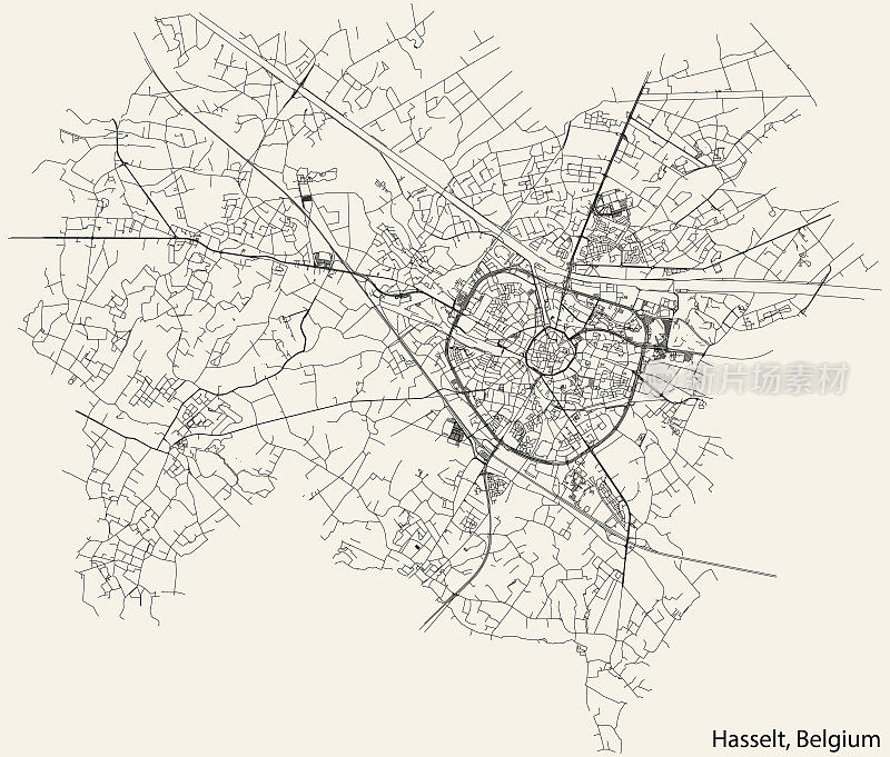 比利时HASSELT的街道地图
