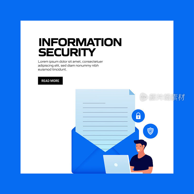网站横幅、广告和营销材料、网络广告、商业演示等信息安全概念矢量插图。