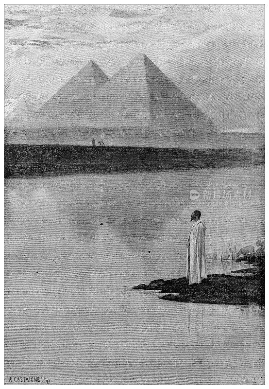 古玩插图:世界七大奇观，吉萨大金字塔